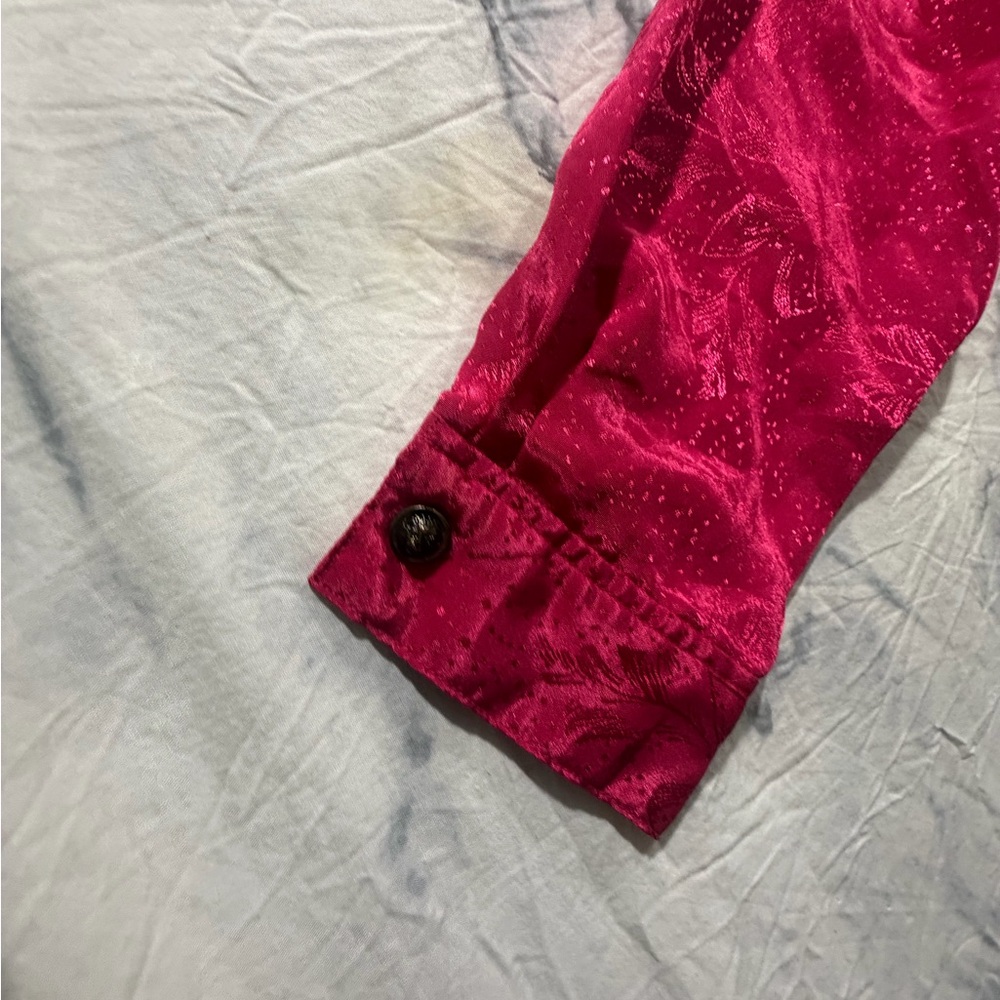 Source Unknown Double-Breasted Satin Blazer in Fu… - image 6